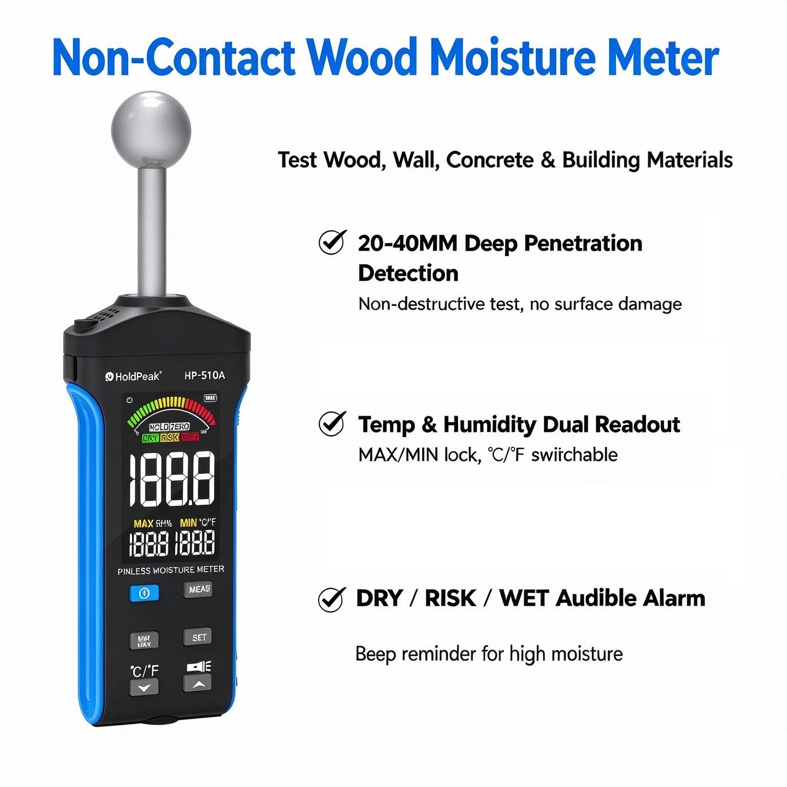 جهاز قياس الرطوبة بدون دبابيس، - مراجعة Moisture Meter Concrete Digital وسعره
