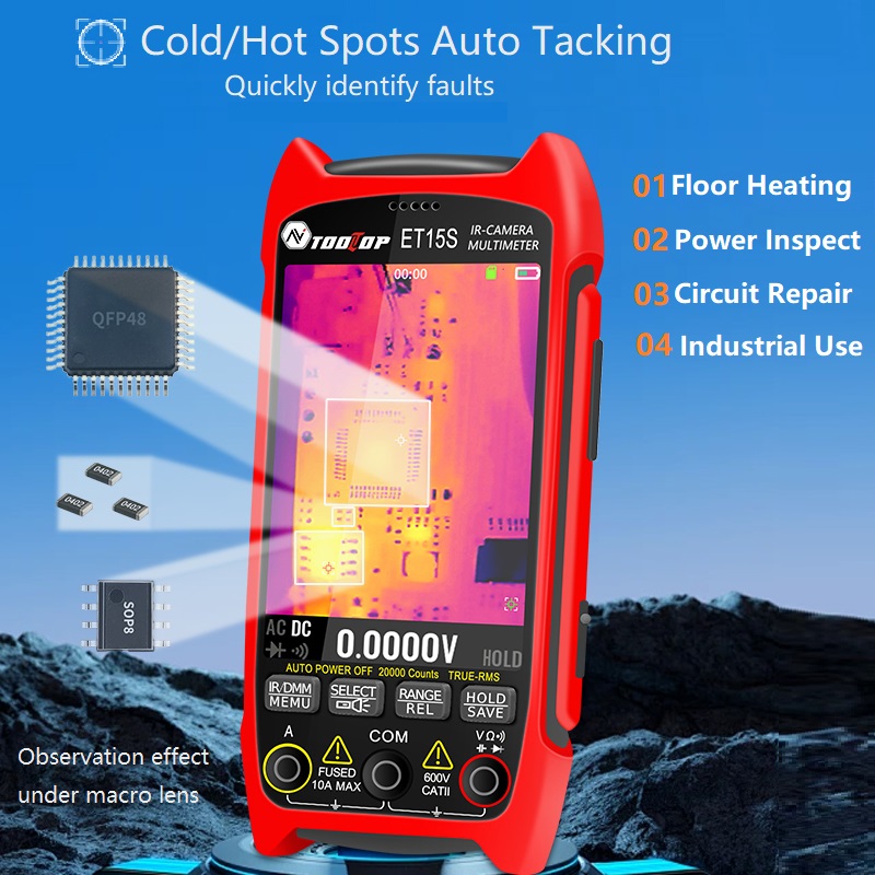 TOOLTOP ET15S 256x192 عدسة ماك - مراجعة Thermal Camera Pcb 256X192 وسعره