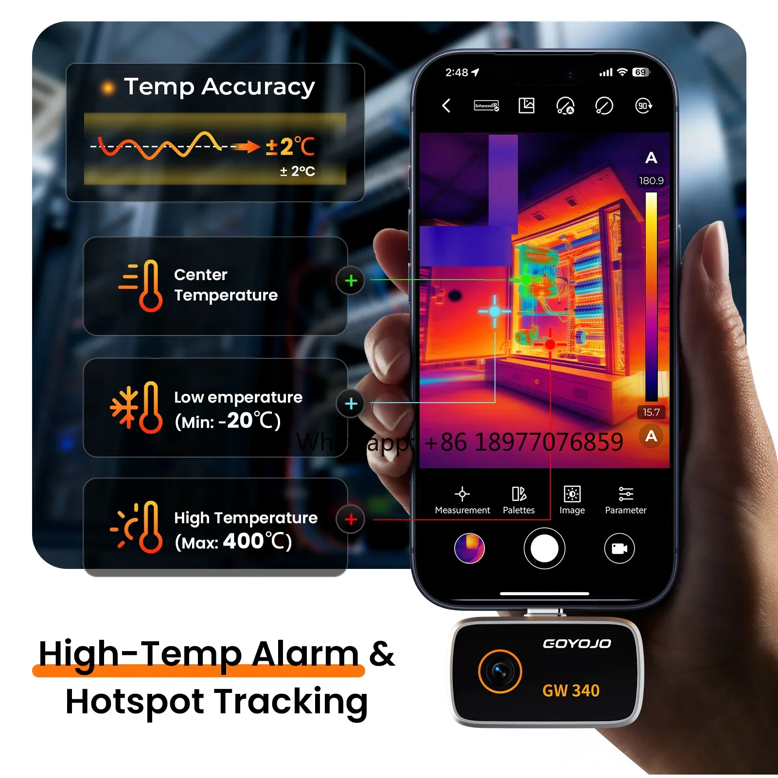 كاميرا حرارية لهواتف iPhone 15 - مراجعة Thermal Camera Pcb 256X192 وسعره