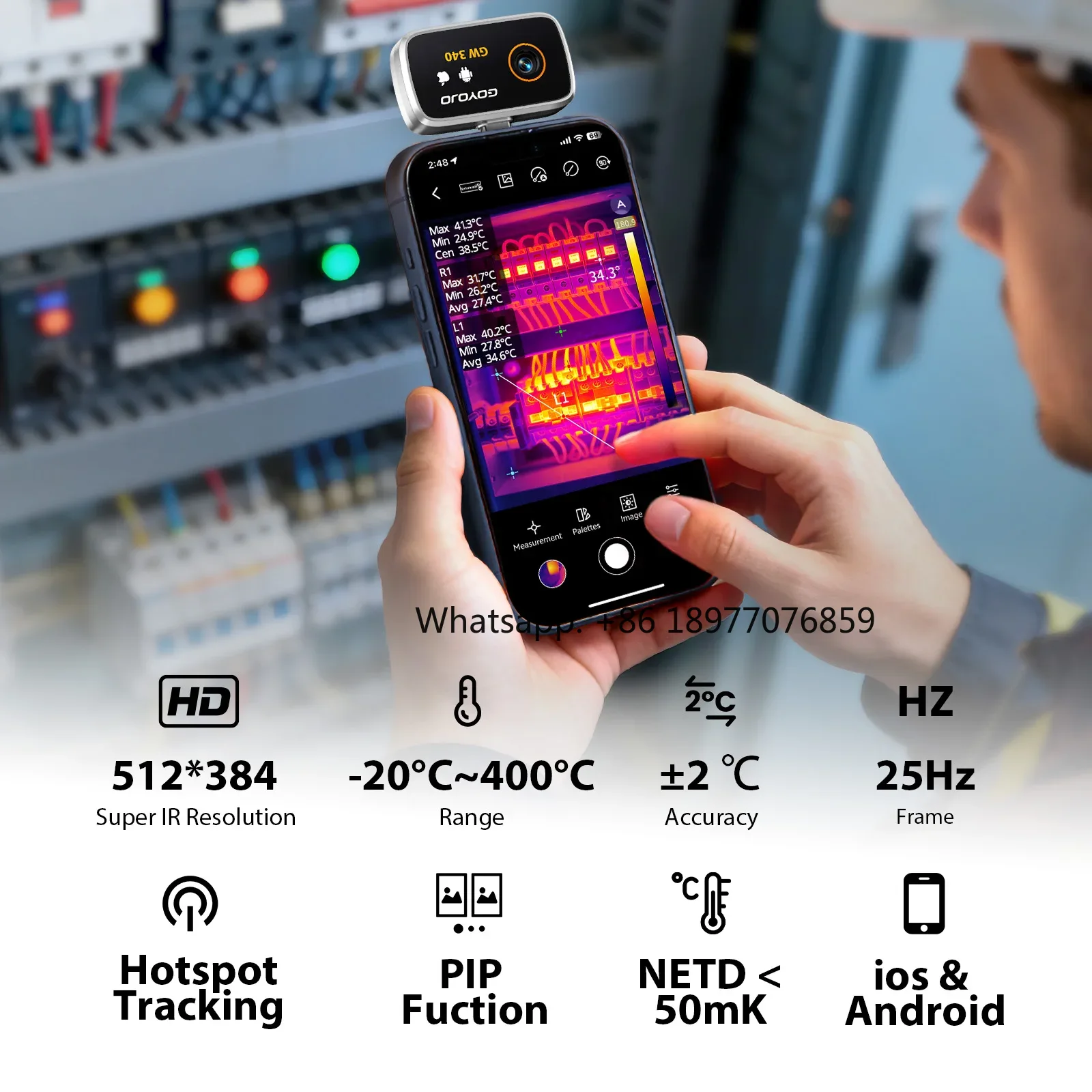 كاميرا حرارية لهواتف iPhone 15 - مراجعة Thermal Camera Pcb 256X192 وسعره
