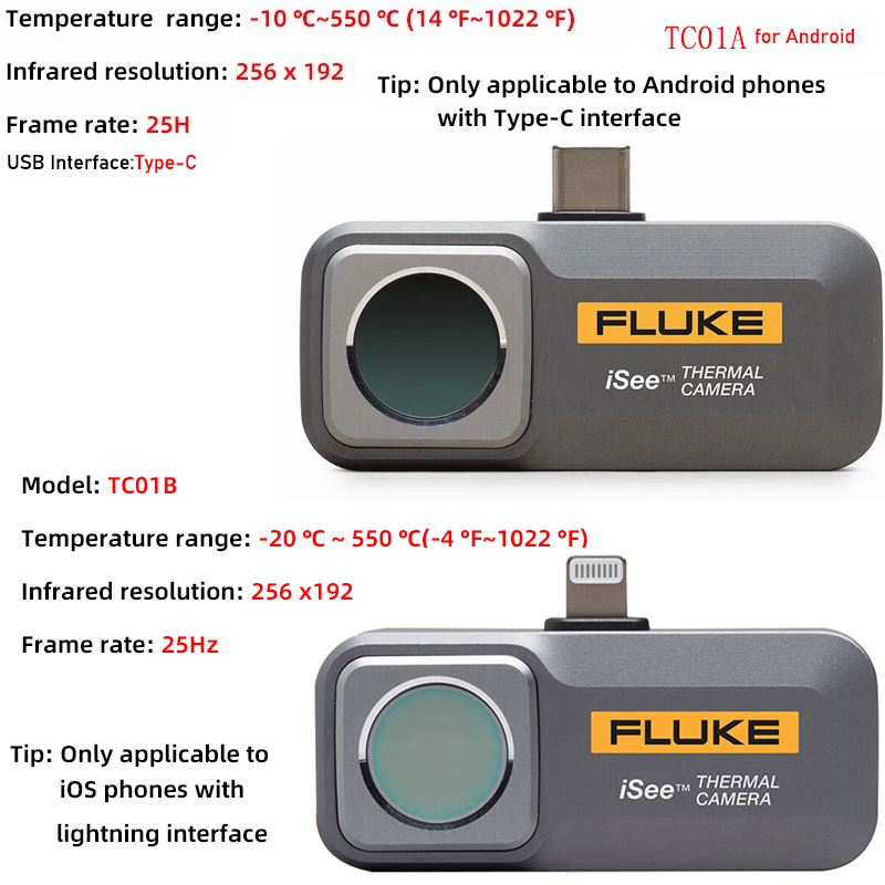 فلوك iSee TC01A TA01B كاميرا ح - مراجعة Thermal Camera Pcb 256X192 وسعره