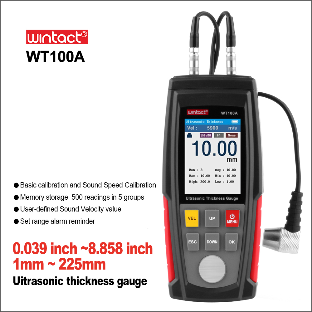 WINTACT الرقمية بالموجات فوق ا - مراجعة Ultrasonic Thickness Gauge Metal وسعره
