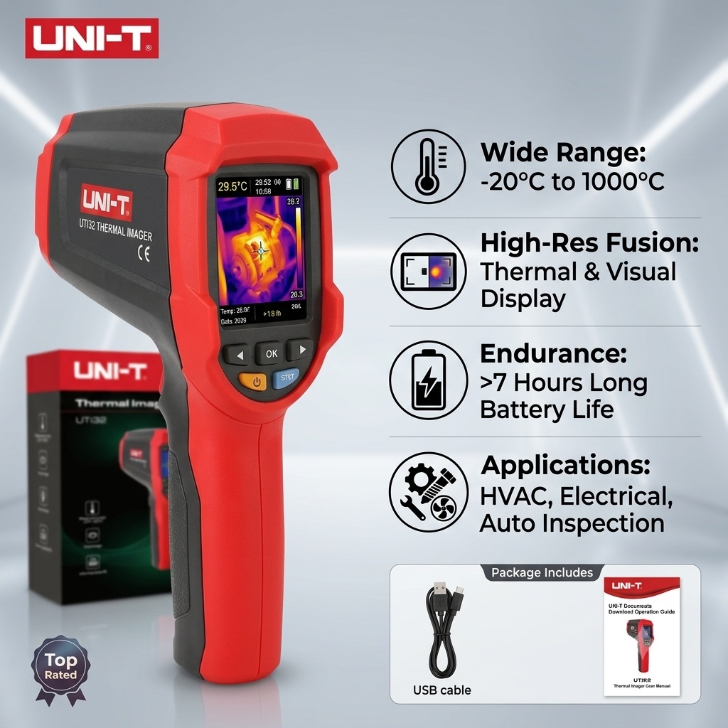كاميرا حرارية صناعية UNI-T UTi - مراجعة Infrared Thermometer Industrial 1000C وسعره