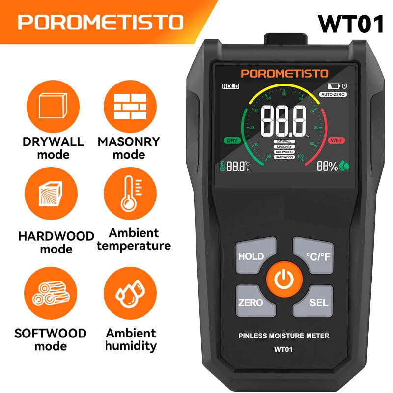 جهاز POROMETISTO WT01 الرقمي ل - مراجعة Moisture Meter Concrete Digital وسعره